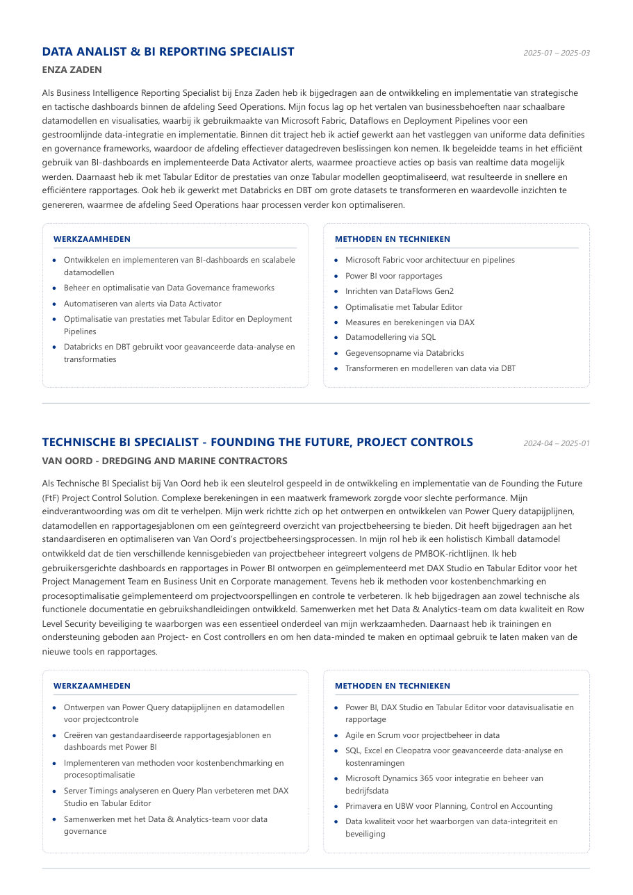 Cv van Sonny van Bergen, pagina 8