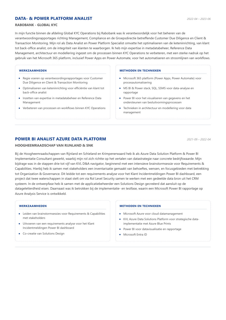 Cv van Sonny van Bergen, pagina 12